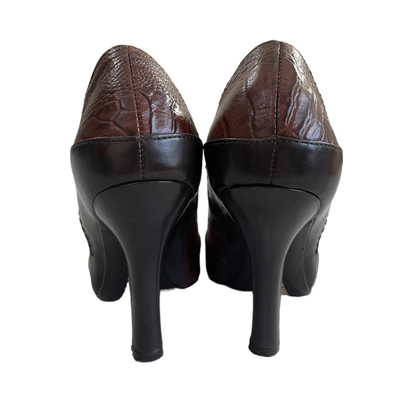J Vincent Brown Faux Croc Heels - Picture 8 of 9
